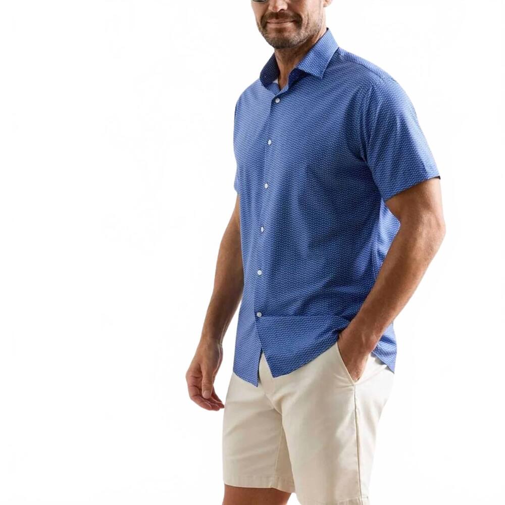 NEW PETER MILLAR jackson performance poplin sport shirt in windsor blue